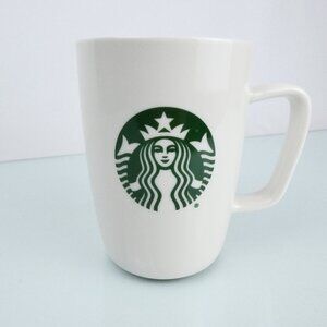 Starbucks 2018 Mug White w/ Green Mermaid Siren Logo Square Handle 10.8 Oz